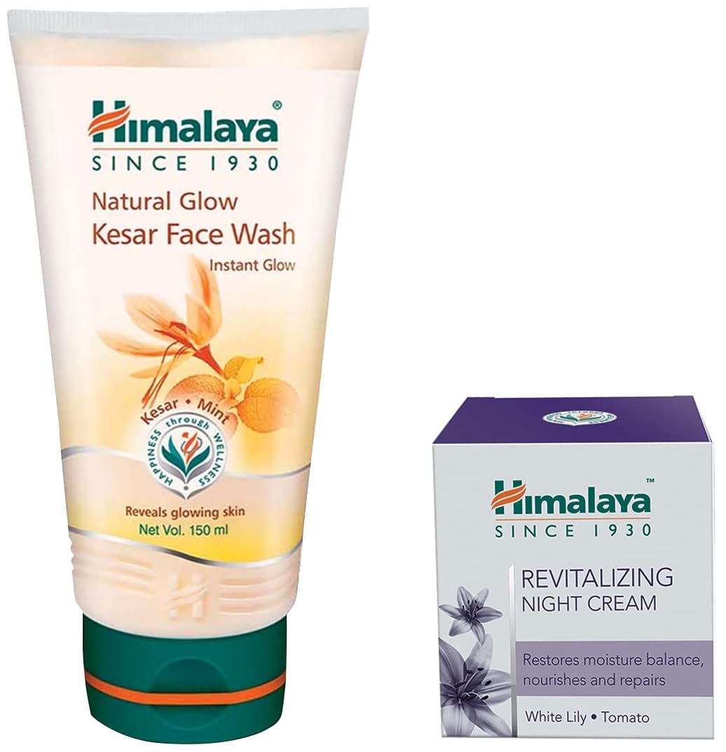 Himalaya Herbals Revitalizing Night Cream, 50Ml & Fairness Kesar Face Wash, 150Ml Combo