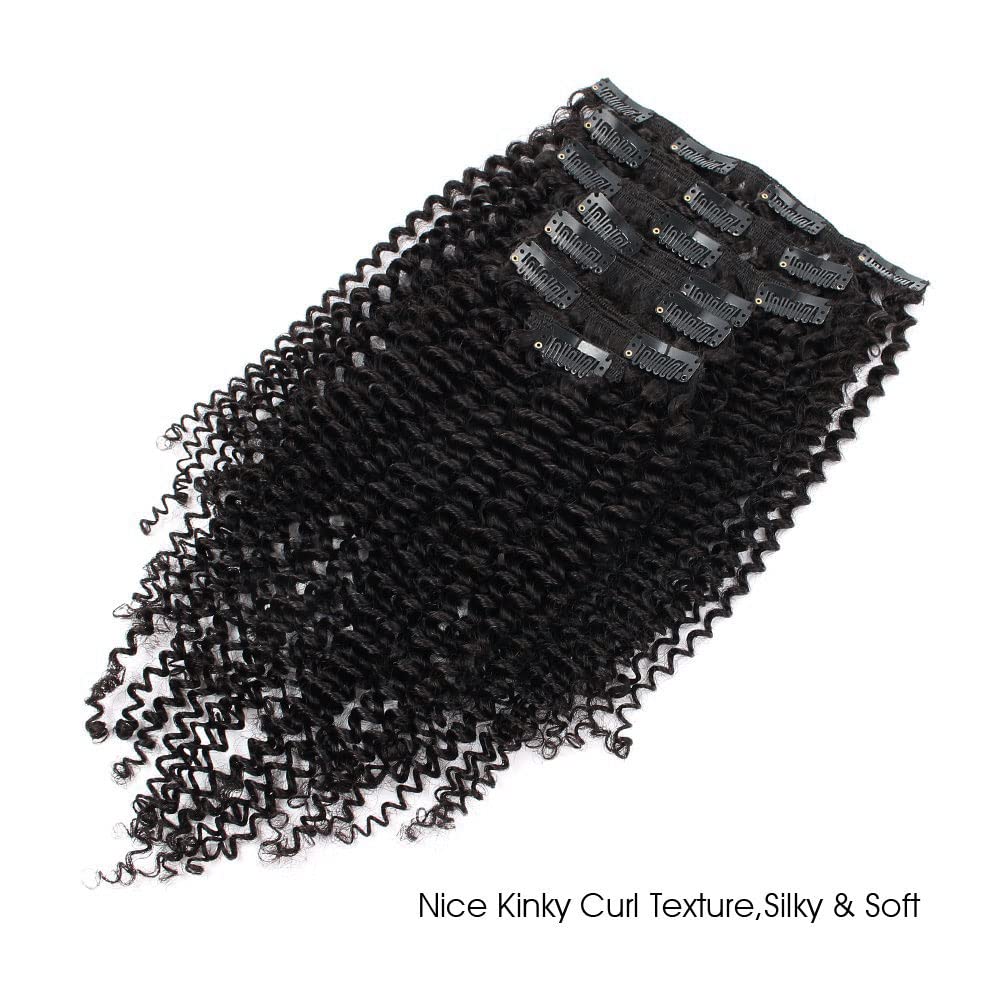 Abh Amazingbeauty Hair Kinkys Curly Clip In Hair Extensions 3C And 4A Double Wefts Real Remy Human Hair Curly Clip Ins For Afric