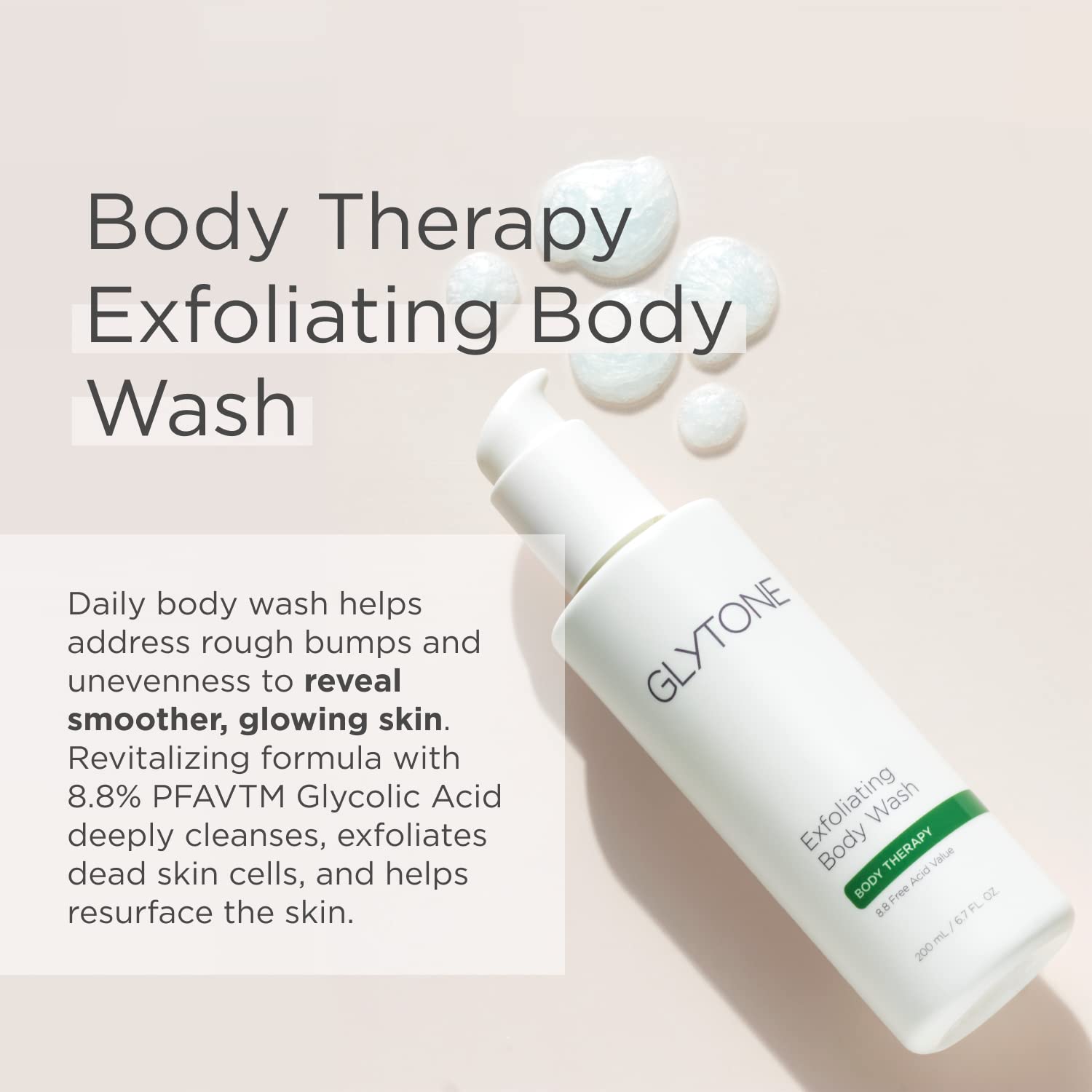 Glytone Exfoliating Body Wash with 8.8 Free Acid Value Glycolic Acid, Keratosis Pilaris, KP, Smooth Rough & Bumpy Skin, Chicken