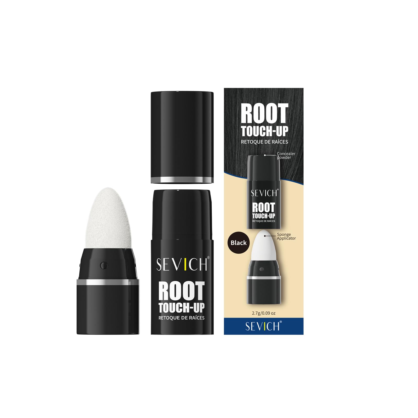 SEVICH Root Touch Up Stick,Mushroom Tip Hairline Powder for Women Men,Waterproof & Sweatproof Temporary Hair Concealer for Gray 
