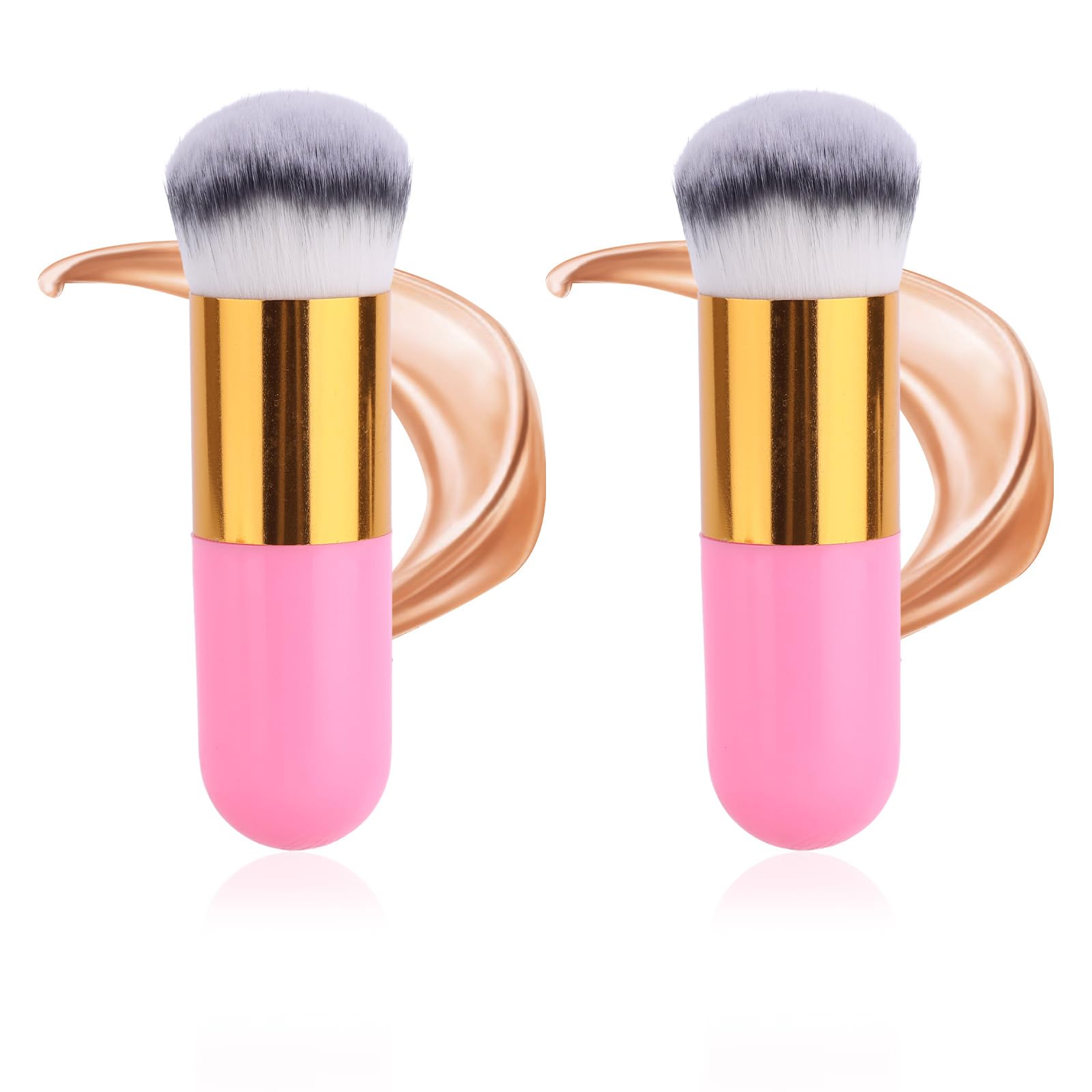 2pcs Self Tanning Brush for Face, Ultra Soft Face Tan Brush Perfect Makeup Tool Bronzer Blending Applicator Brushes for Tanner A