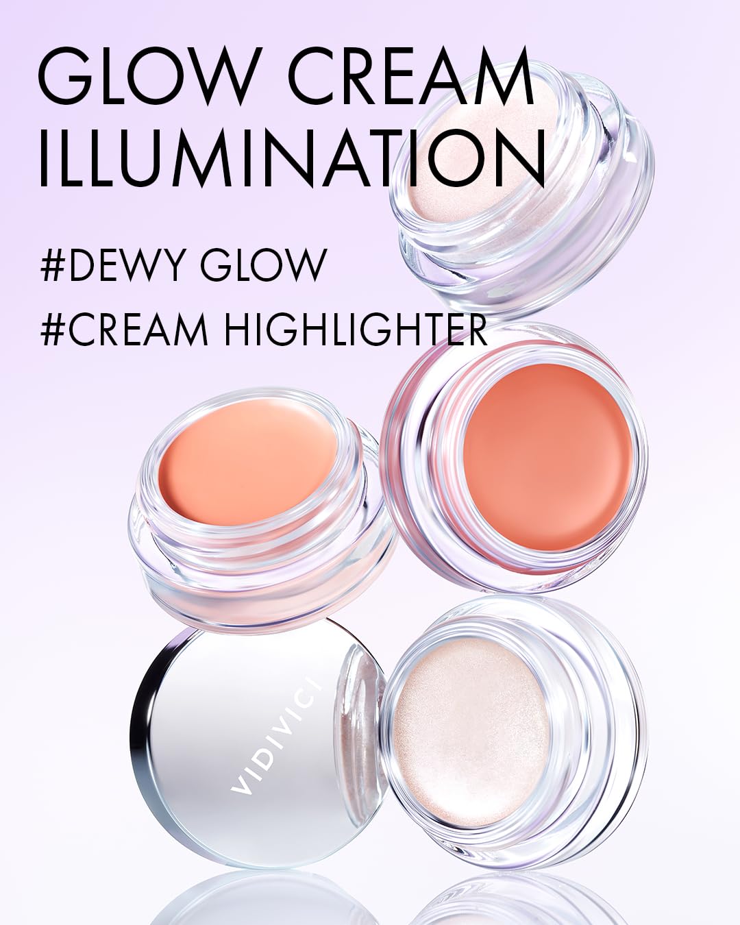 Vidivici Millennial Glow Cream Illumination - Creamy Light Face Luminizer Highlighter For Dewy, Glow Makeup - Ultra Fine And Lig