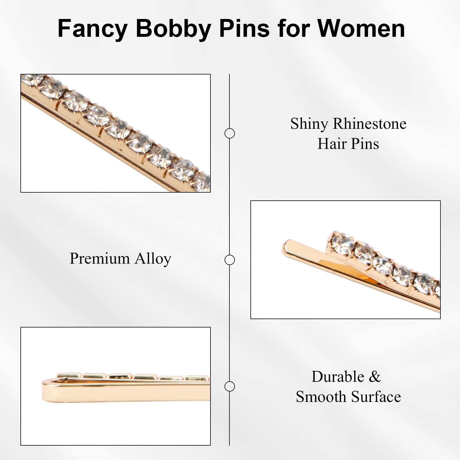 Ondder 20 Pcs Crystal Rhinestone Hair Pins: Gold And Silver Bridal Decorative Accessories For Women'S Buns And Weddings