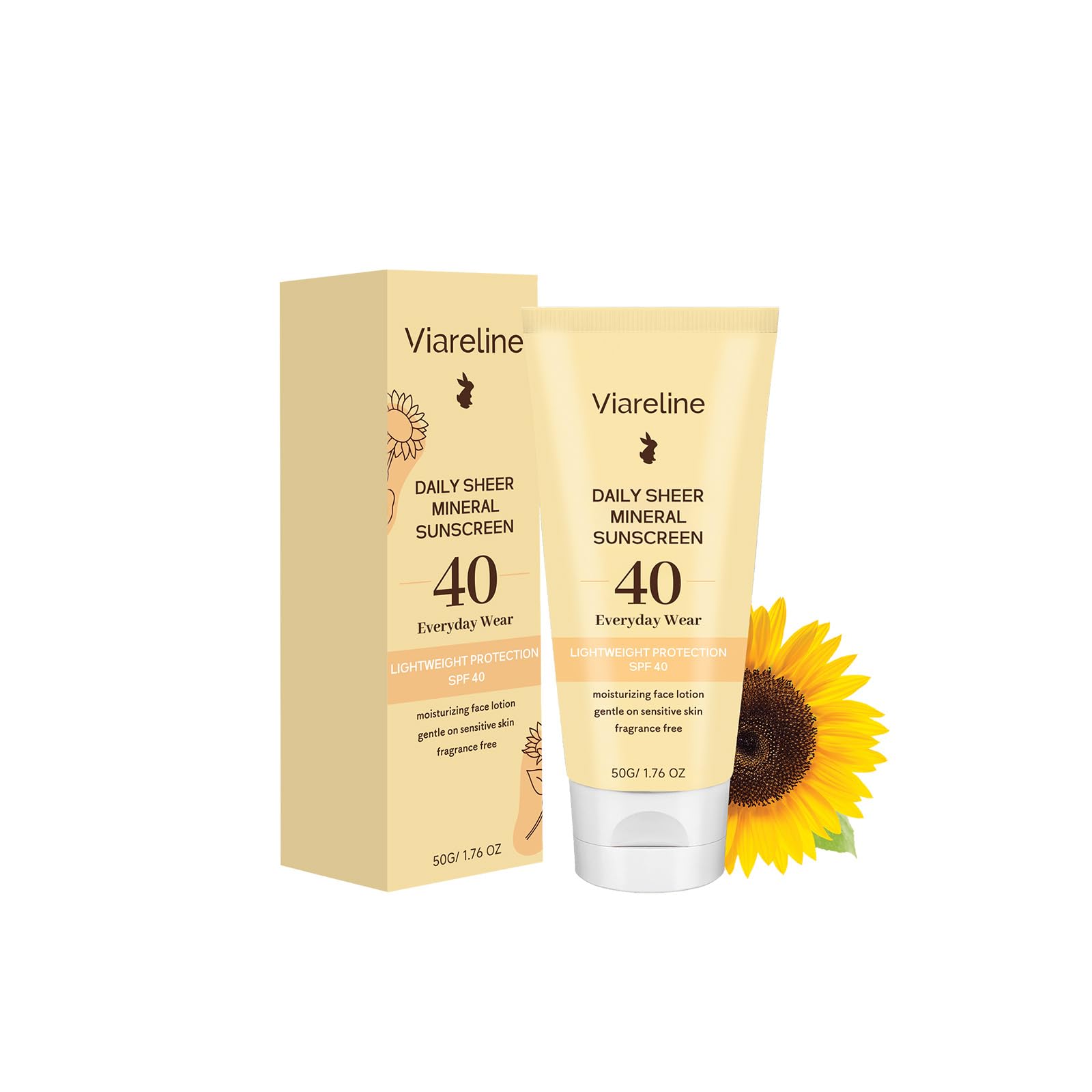 Viareline Daily Sheer Mineral Sunscreen SPF 40, 50g