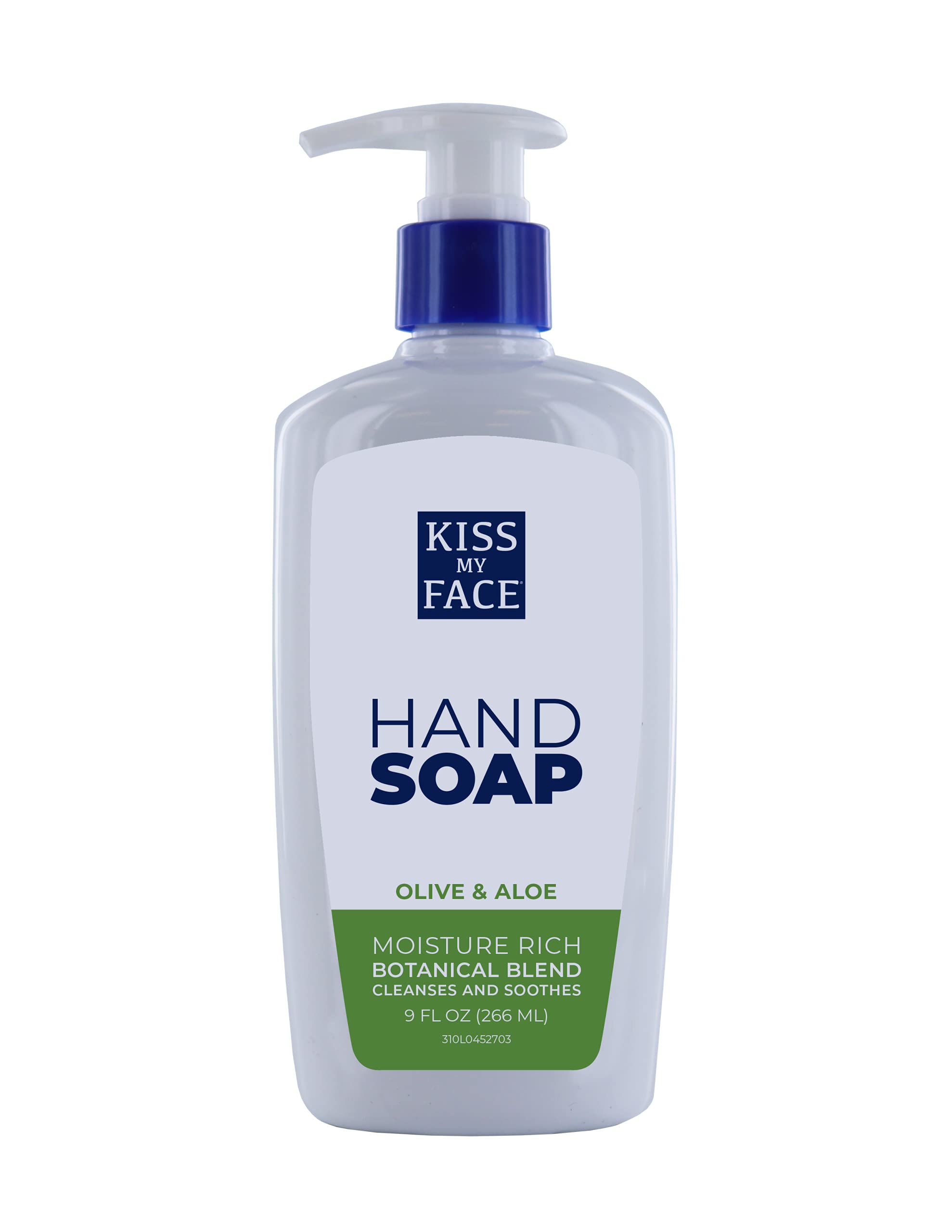 Kiss My Face Moisture Liquid Hand Soap ? Vegan And Cruelty Free Hand Wash Soap ? 9 Fl Oz Bottle With Pump Dispenser (Olive And A