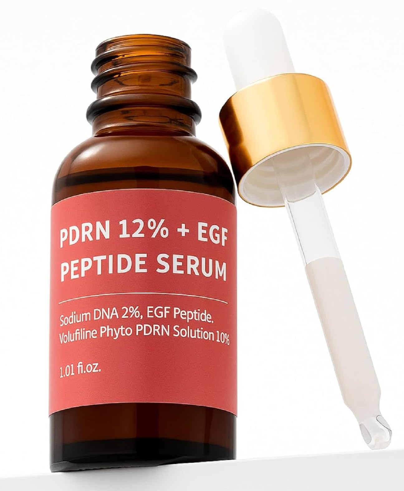 Salmon DNA PDRN 120,000 ppm EGF Peptide Microneedling Serum w/Volufiline, Phyto PDRN 12%, Growth Factor - Anti-Aging Face Serum 