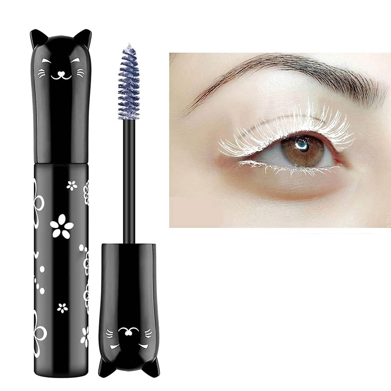 White Lashes Volume Mascara Extensions Makeup Lash Waterproof Fast Dry Eyelashes Curling Lengthening Primer Eye Lashes Party Sta