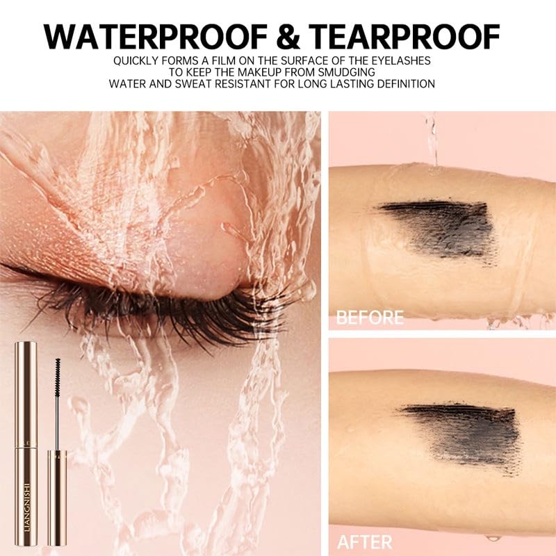 Black & Brown Mascara for Fine Short Lash & Older Women & Mulit-layered Lashes, Ultimate Length Volumizing Lower Bottom Lashes M
