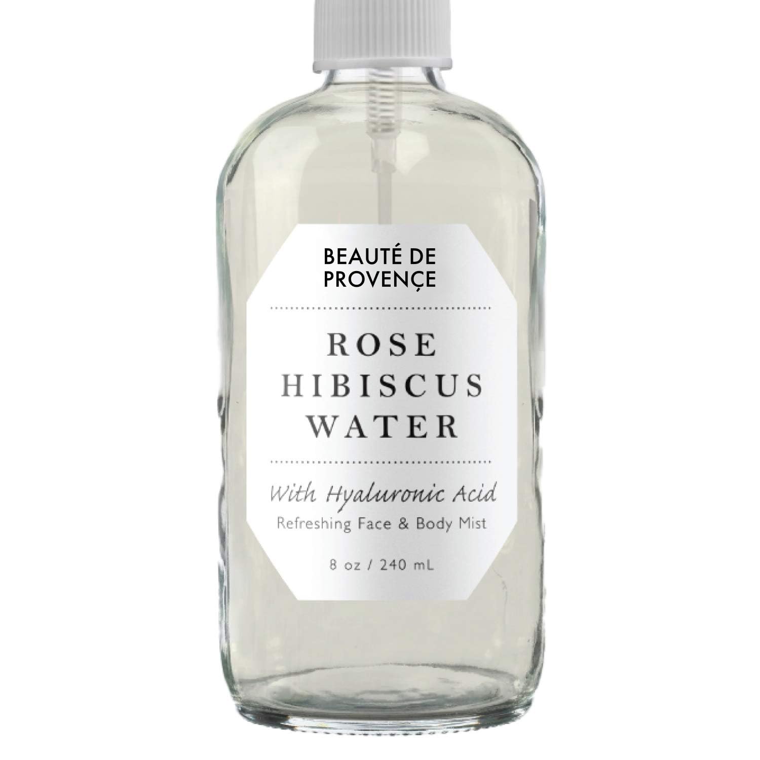 BEAUTE DE PROVENCE Rose Water Spray for Face & Body Refreshment with Moisturizing Hyaluronic Acid and Hibiscus water | Instant H
