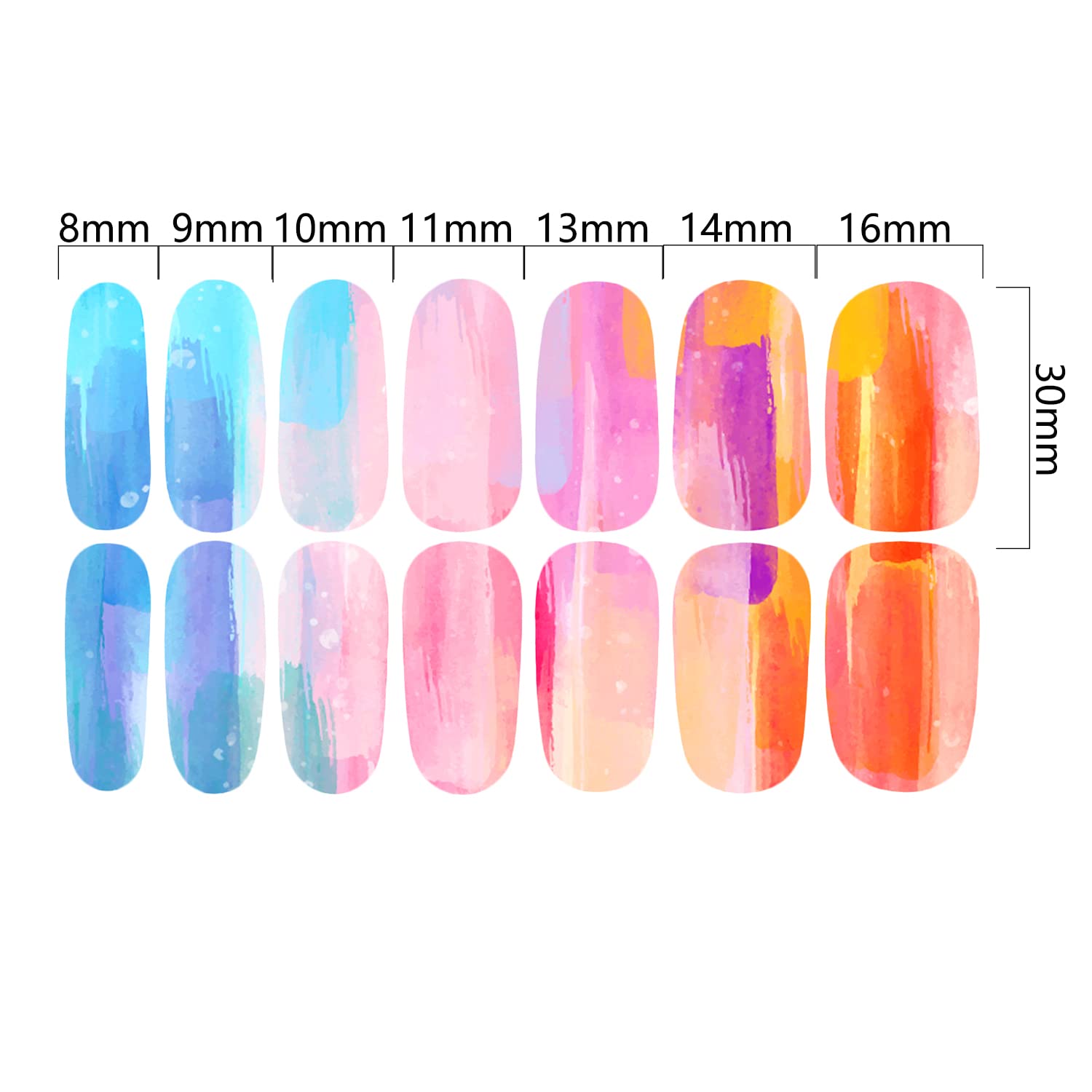 Wokoto 12 Sheets Gradient Nail Polish Wraps For Women Graffiti Nail Stickers Full Nail Wraps Aurora Nail Sticker Nails For Women