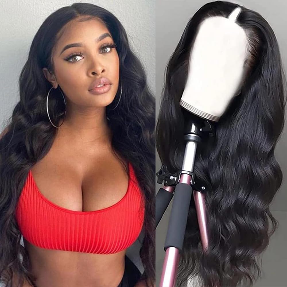 Xagujpo V Part Wigs Body Wave Brazilian Virgin Human Hair Wigs for Black Women Upgrade U Part Wigs Glueless Full Head Clip In Ha