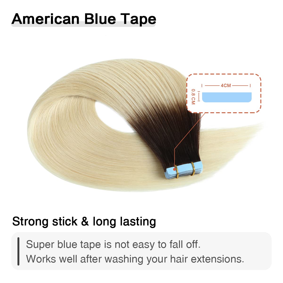 Suyya Tape In Hair Extensions Human Hair Ombre Darkest Brown To Platinum Blonde 14 Inch 40G/Pack 20Pcs Straight Seamless Skin We