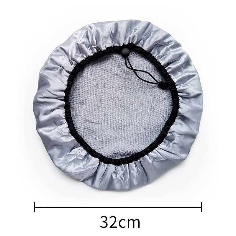 Shower Cap, 2 Pieces Waterproof Oversized Adjustable Shower Caps For Women Long Hair, Triple Layer Resuable Shower Hat Bath Caps