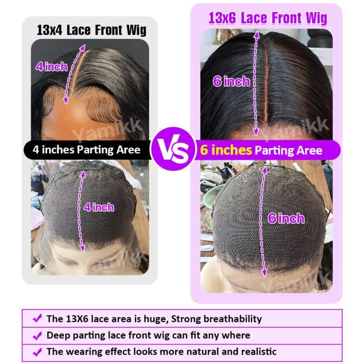 Yamikk 13X6 Body Wave Lace Front Wigs Human Hair Pre Plucked Bleached Knots 180 Density Hd Lace Frontal Wigs Human Hair For Wome