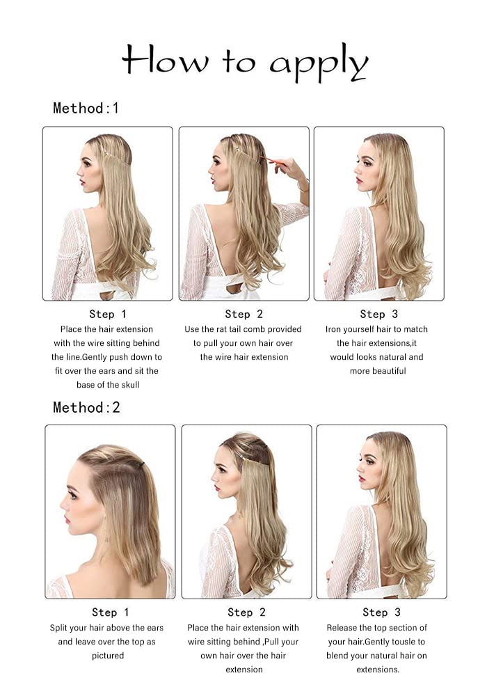 Sarla Short Invisible Wire Hair Extensions Black Adjustable Transparent Headband 14 Inch Wavy Curly Synthetic Hairpiece For Wome
