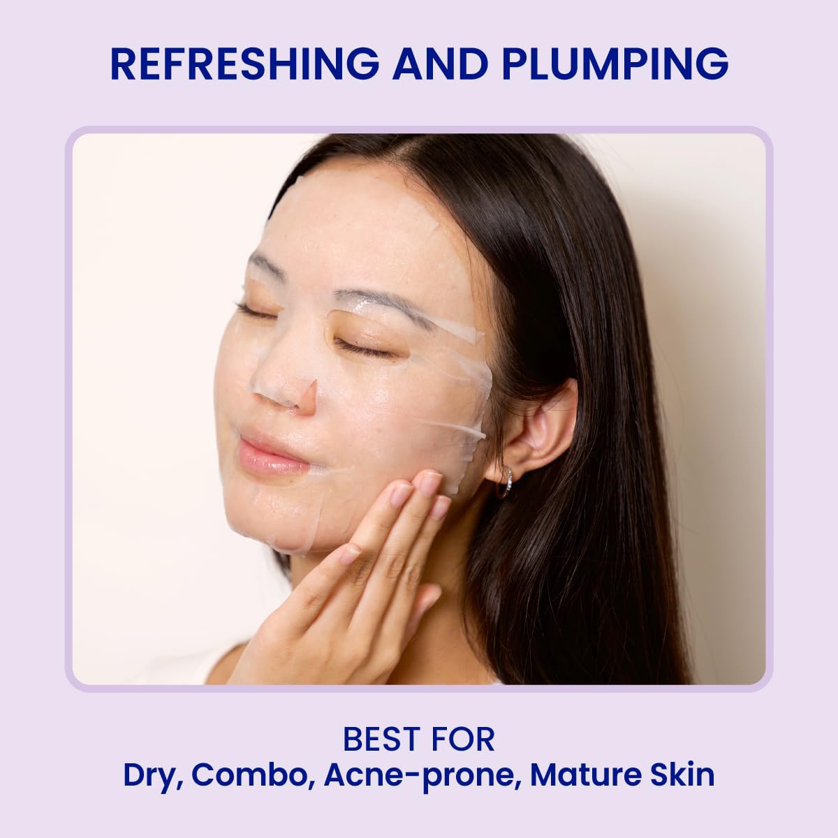 Facetory K Beauty Face Mask Skin Care - Sea The Radiance Plumping Sheet Mask With Peptides & Seaweed Extract | Hydrates, Firms,
