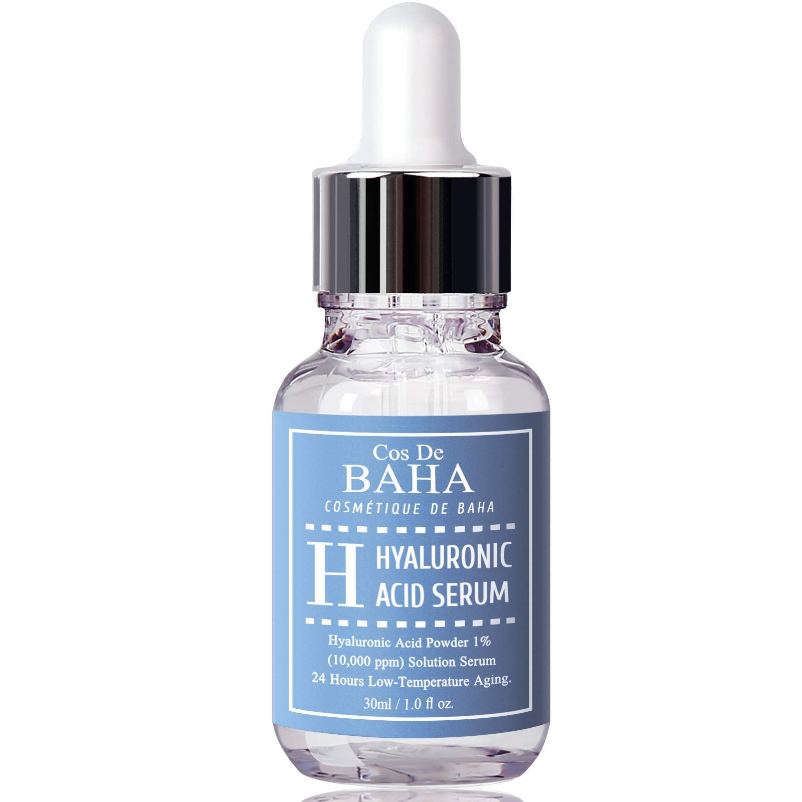 Cos De Baha Pure Hyaluronic Acid Serum - Anti Aging Moisturizer, Natural Collagen Plumping Booster, Anti Wrinkle Formula, Drop O