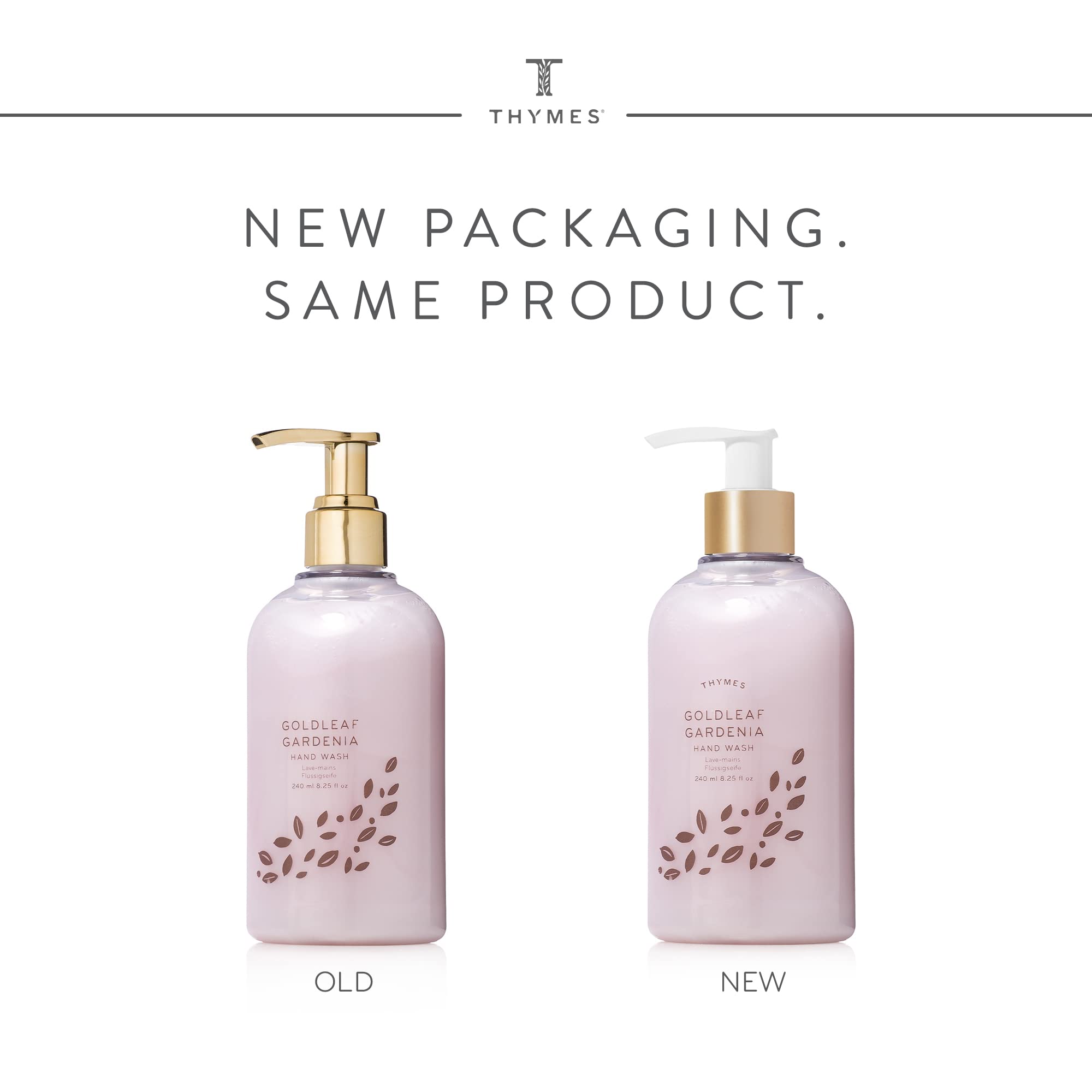 Thymes - Goldleaf Gardenia Hand Wash With Pump - Hydrating Liquid Hand Soap With Light Floral Scent - 8.25 Oz