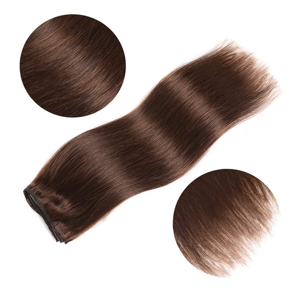 5 Pieces 16 Remy Clip In Hair Extensions Human Hair Medium Brown - Beauty Silky Straight Short Thick Real Hair Extensions For Wo