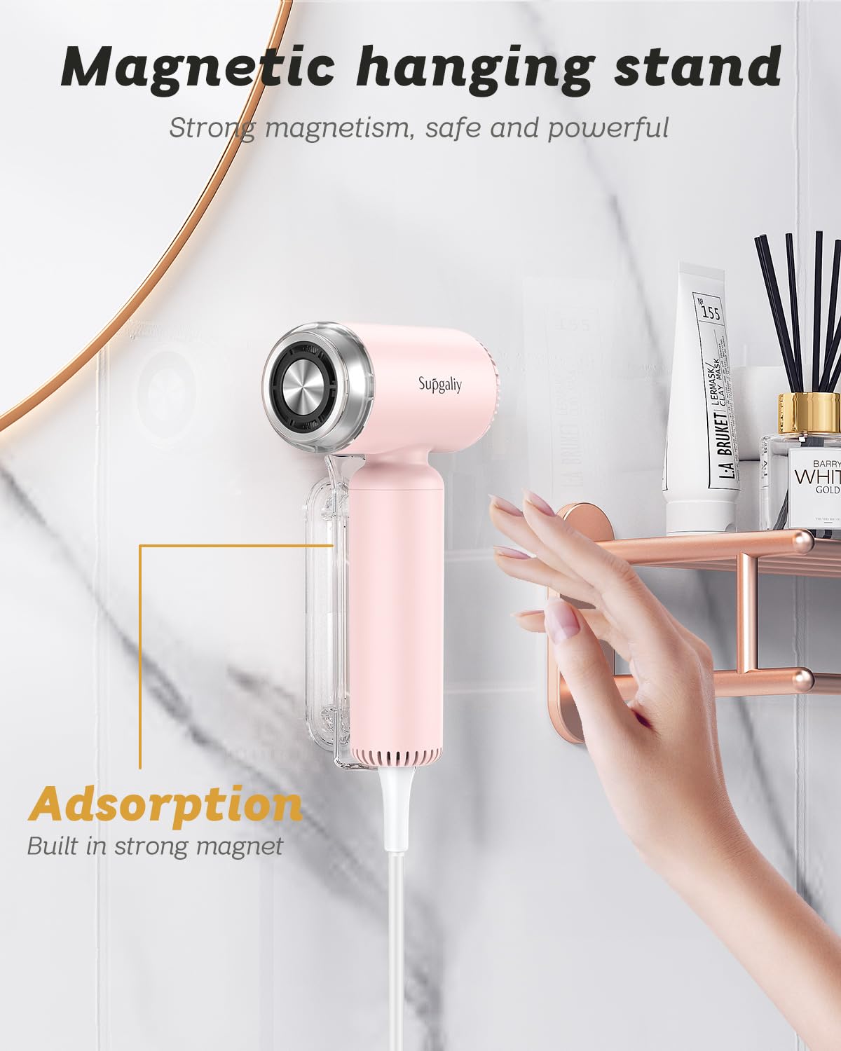Supgaliy Hair Dryer - Mini Hairdryer, 110V Ionic High-Speed Motor For Fast Drying, Portable Lightweight Blow Dryer, Quiet Profes