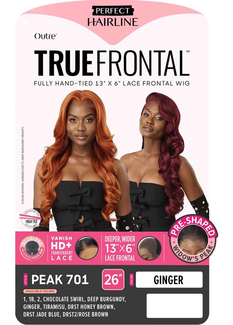 Outre Lace Front Wig - Perfect Hair Line 13X6 - True Frontal - Peak 701 (JET BLACK 1)