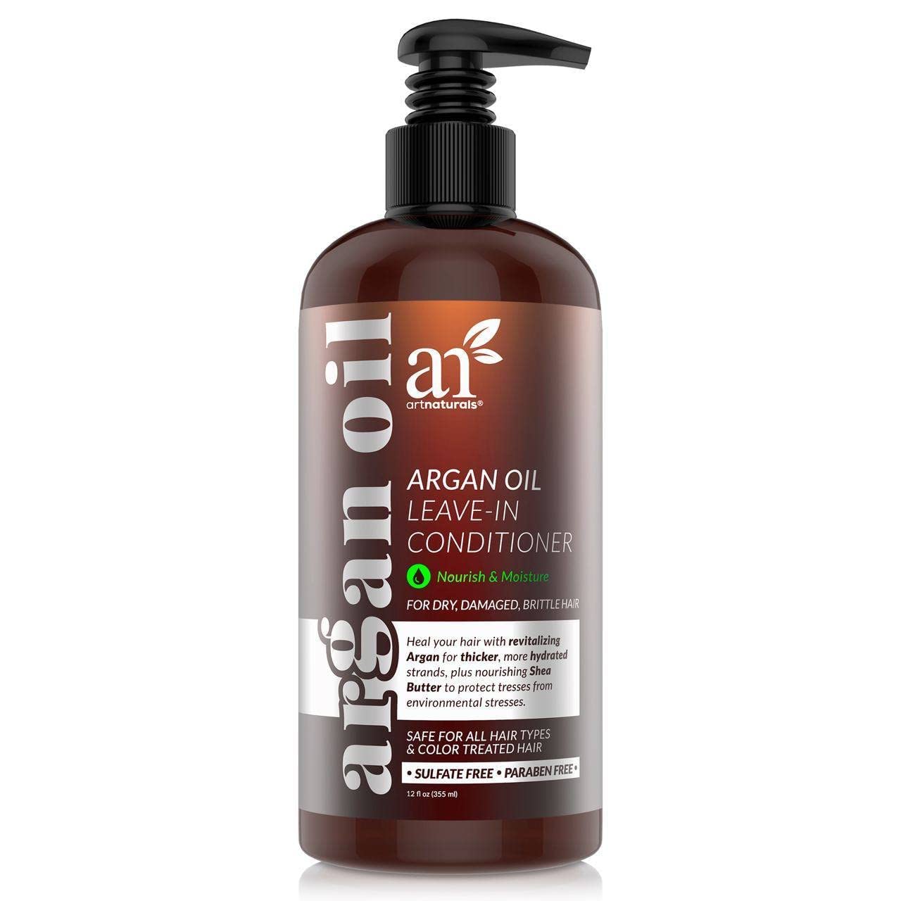Artnaturals Argan Oil Leave-In Conditioner - (12 Fl Oz / 355ml) - Made with Organic and Natural Ingredients - for All Hair Types