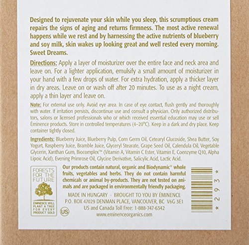Eminence Blueberry Soy Night Recovery Cream, 2 Ounce