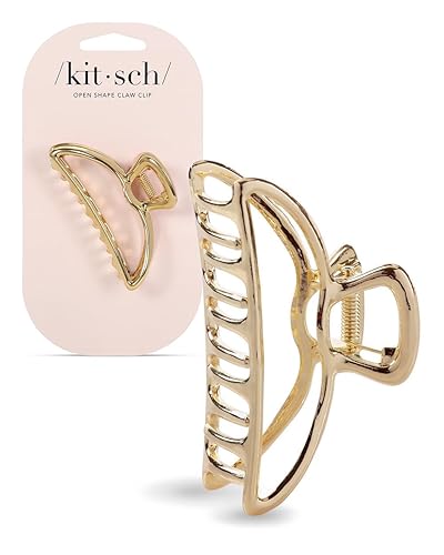 Kitsch 1PC Non Slip Claw Clip - Holds Even Thick Hair Securely  Large Claw Clip  Big Open Shape Metal Hair Clips for Women  Styl
