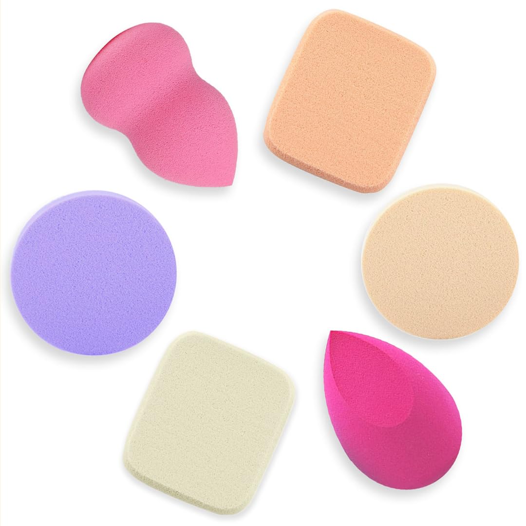 Sanfe Beauty Blender Set Makeup Sponge Blending Face Makeup, Foundation Cleaner Puff (Pack Of 6)