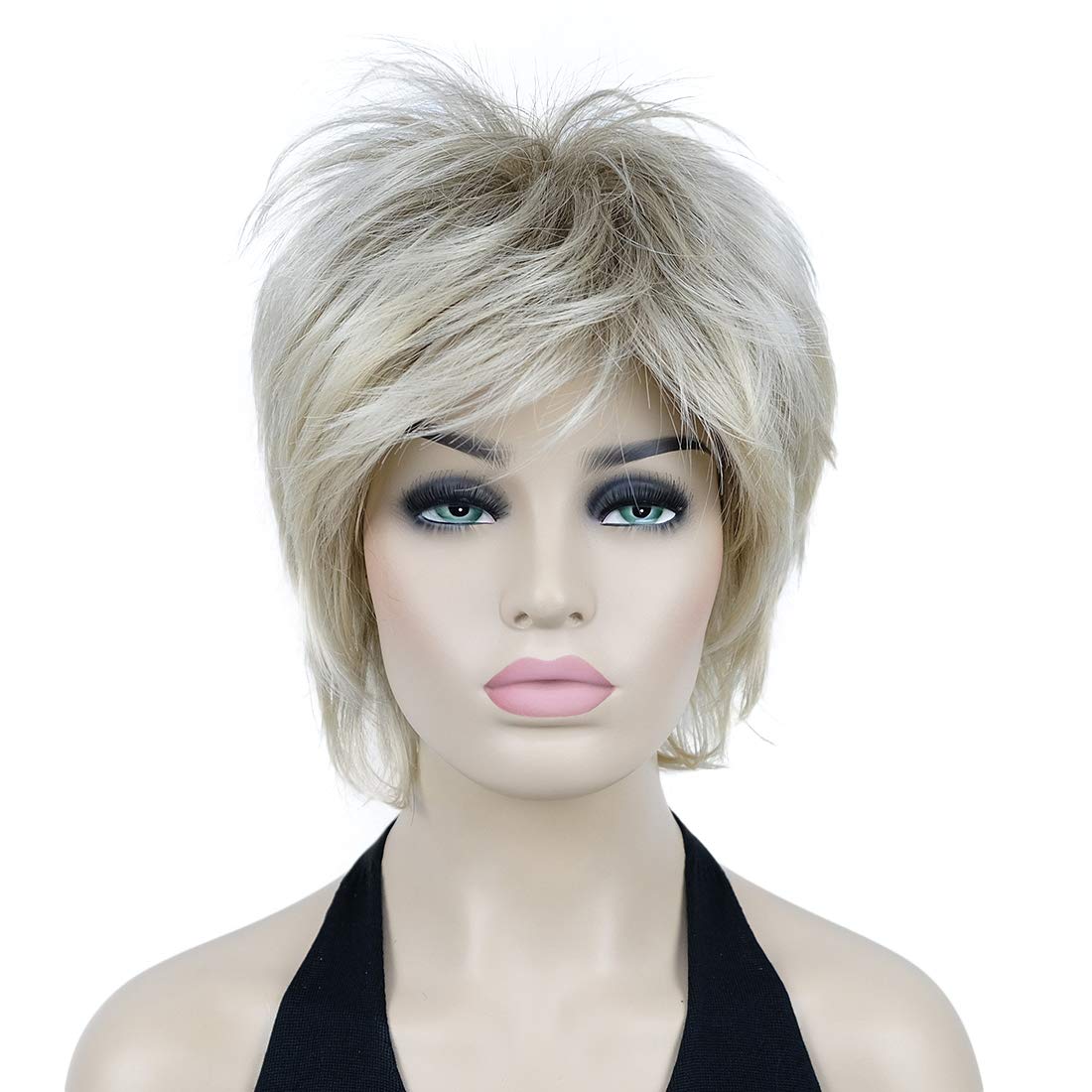 Lydell Short Layered Shaggy Wavy Full Synthetic Wigs (R12-26 Blonde Mix)