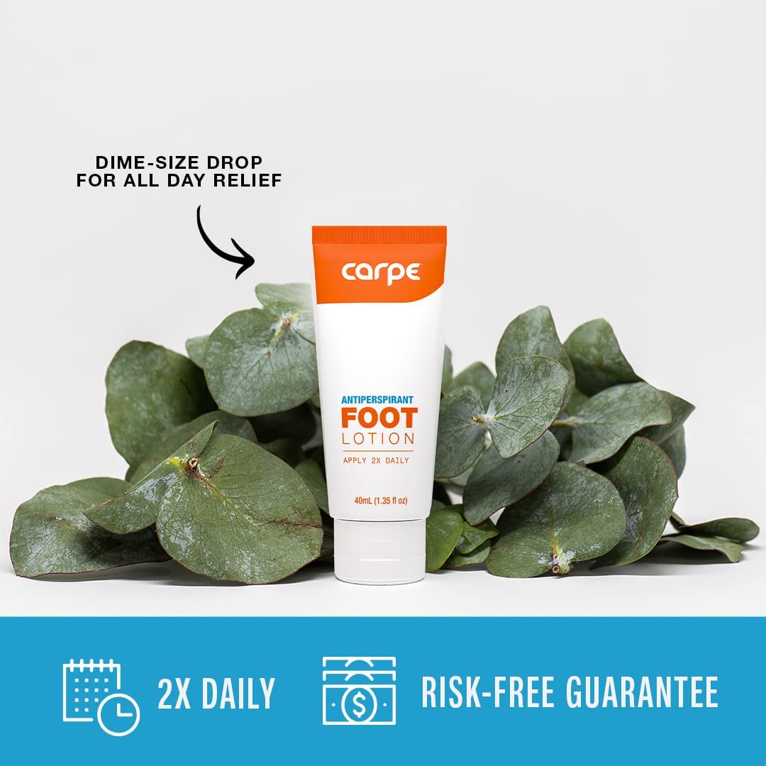 carpe Antiperspirant Foot Lotion WITH APPLIcATOR, A dermatologist-recommended solution to stop sweaty, smelly feet, Helps preven