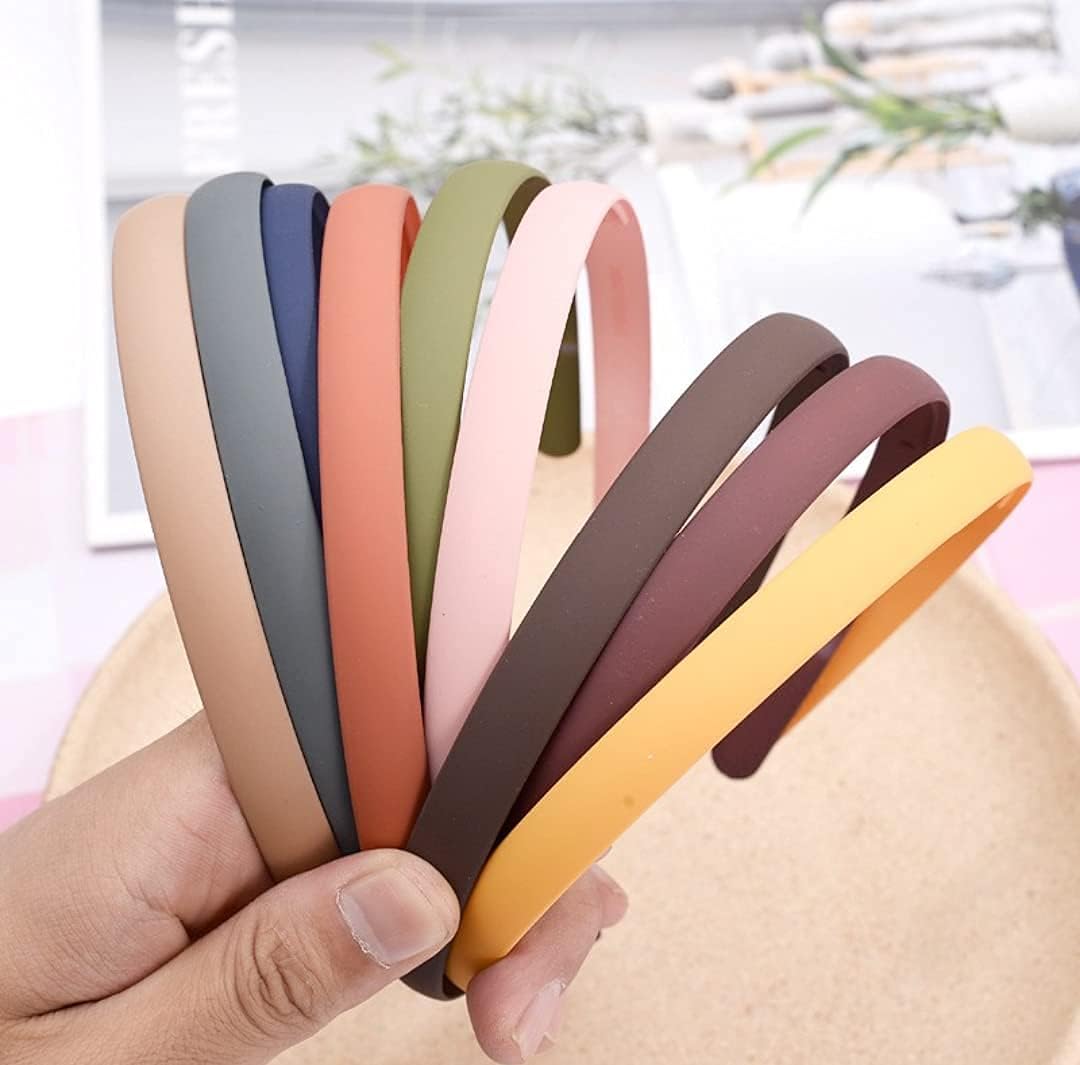 Truvic Fashion Plastic Elastic Wavy Hair Comb Teeth Shine Hairband Hoop Matte Accessory For Women (Multicolor) Set Of 12