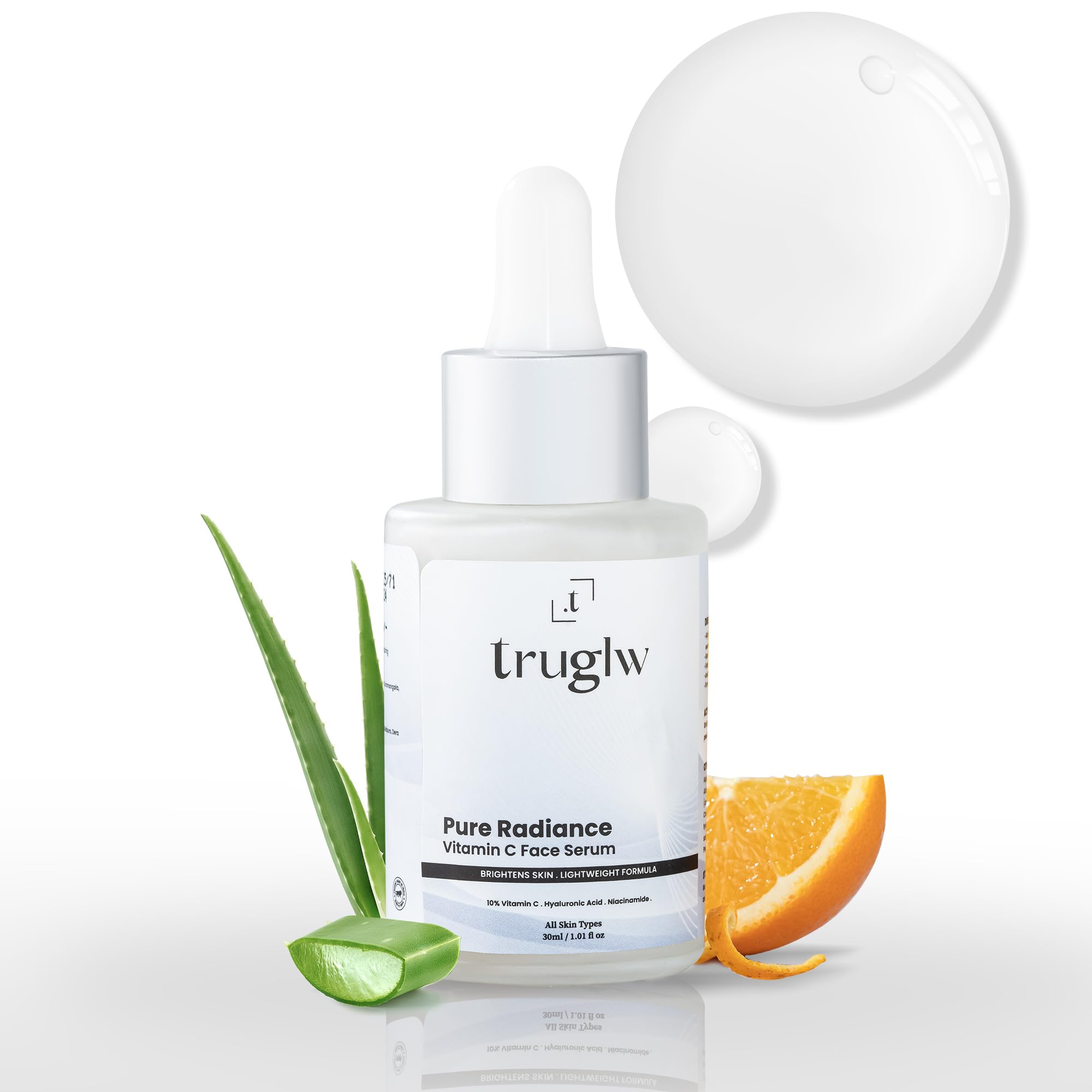 Truglw 10% Vitamin C Serum For Glowing Skin 30Ml | Face Serum With 5% Niacinamide & 1% Hyaluronic Acid | Dark Spot, Pigmentation