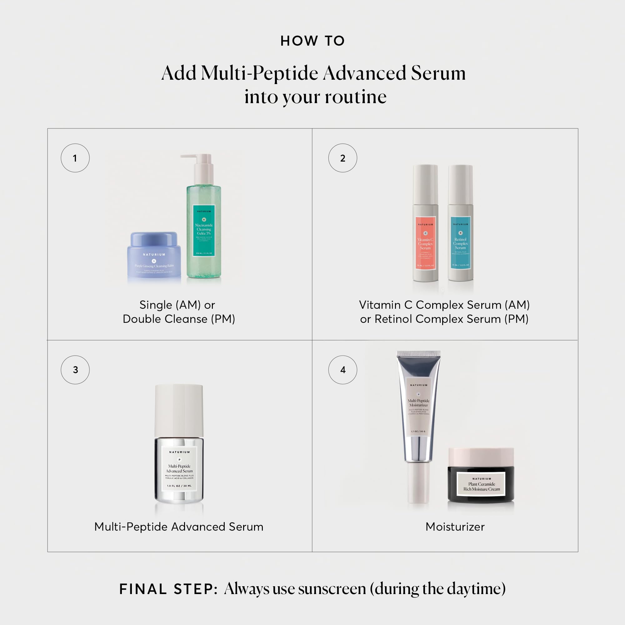 Naturium Multi-Peptide Advanced Serum, Firming & Smoothing Face Serum for Fine Lines & Wrinkles with Advanced Multi-Peptide Blen