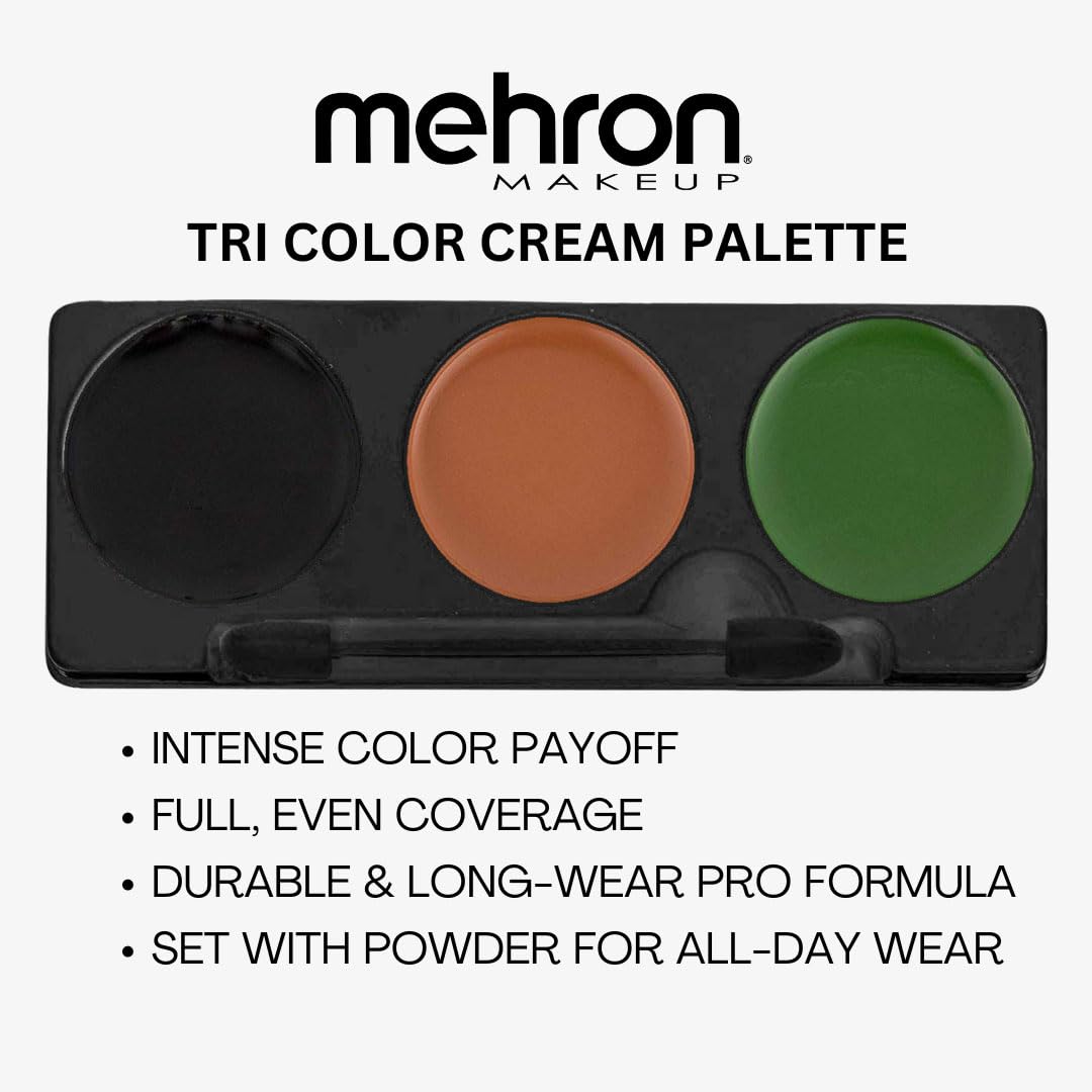 Mehron Makeup Tri-Color Character Makeup Palette | Halloween, Special Effects and Theater Cream FX Palette | Face Paint .7 oz (2