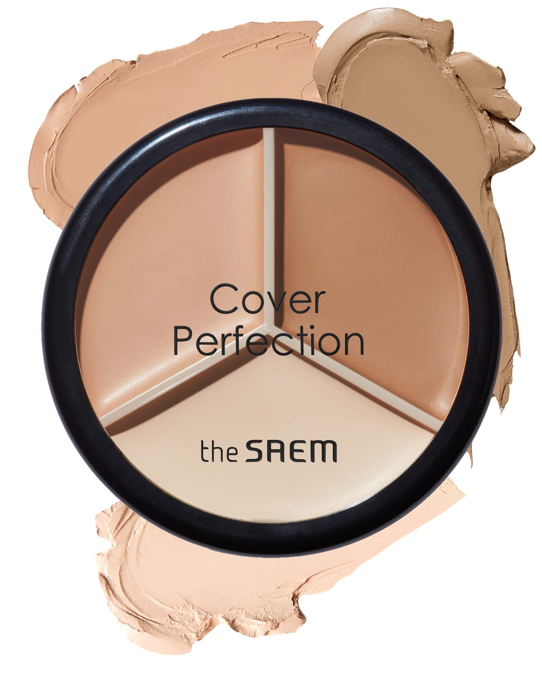Thesaem Cover Perfection Triple Pot Concealer - 3 Color Concealer With Full Coverage Natural Beige Shade Covers Blemishes Spots,