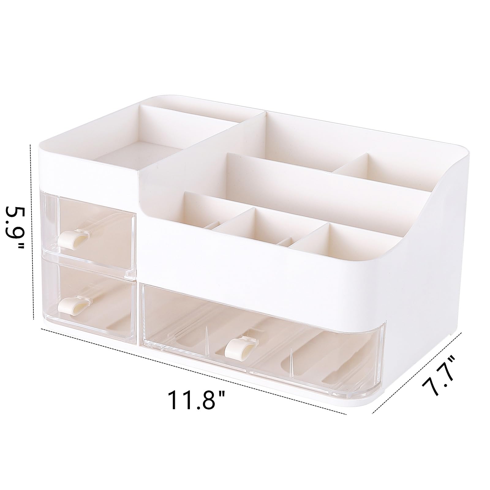 Klgo Makeup Organizer And Storage Cosmetic Display Case With 3 Clear Drawers Skincare Organizer For Bathroom Make Up Stand For V
