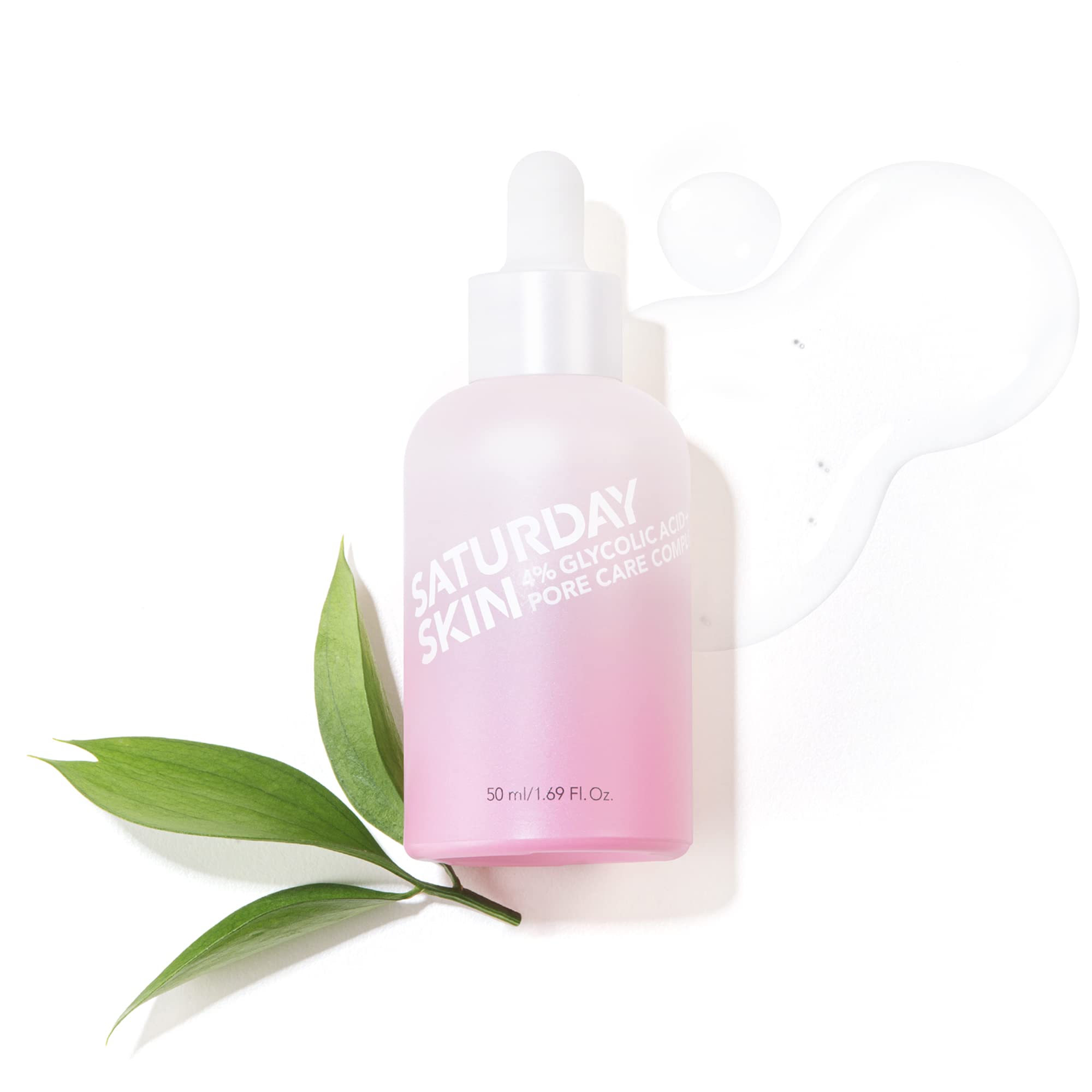 Saturday Skin Pore Serum Active Treatment for Face 4% Glycolic Acid Pore Care Complex Help Refine Skins Texture Reduce Pores Seb