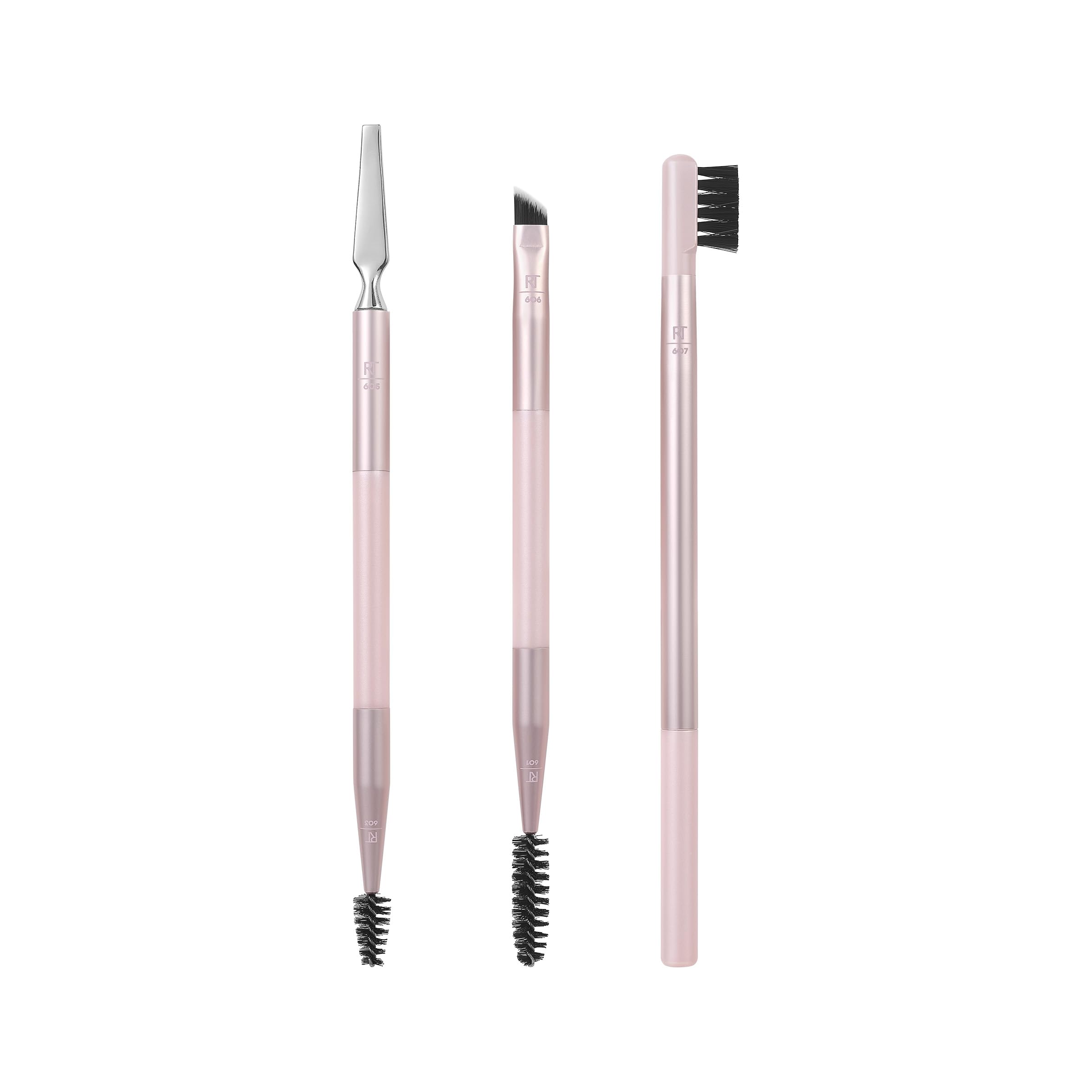 Real Techniques Brow Styling Set, For Lifting Brows, Fill & Style, Dual-ended Makeup Brushes, Full Kit for Eyebrows, Get Full, L
