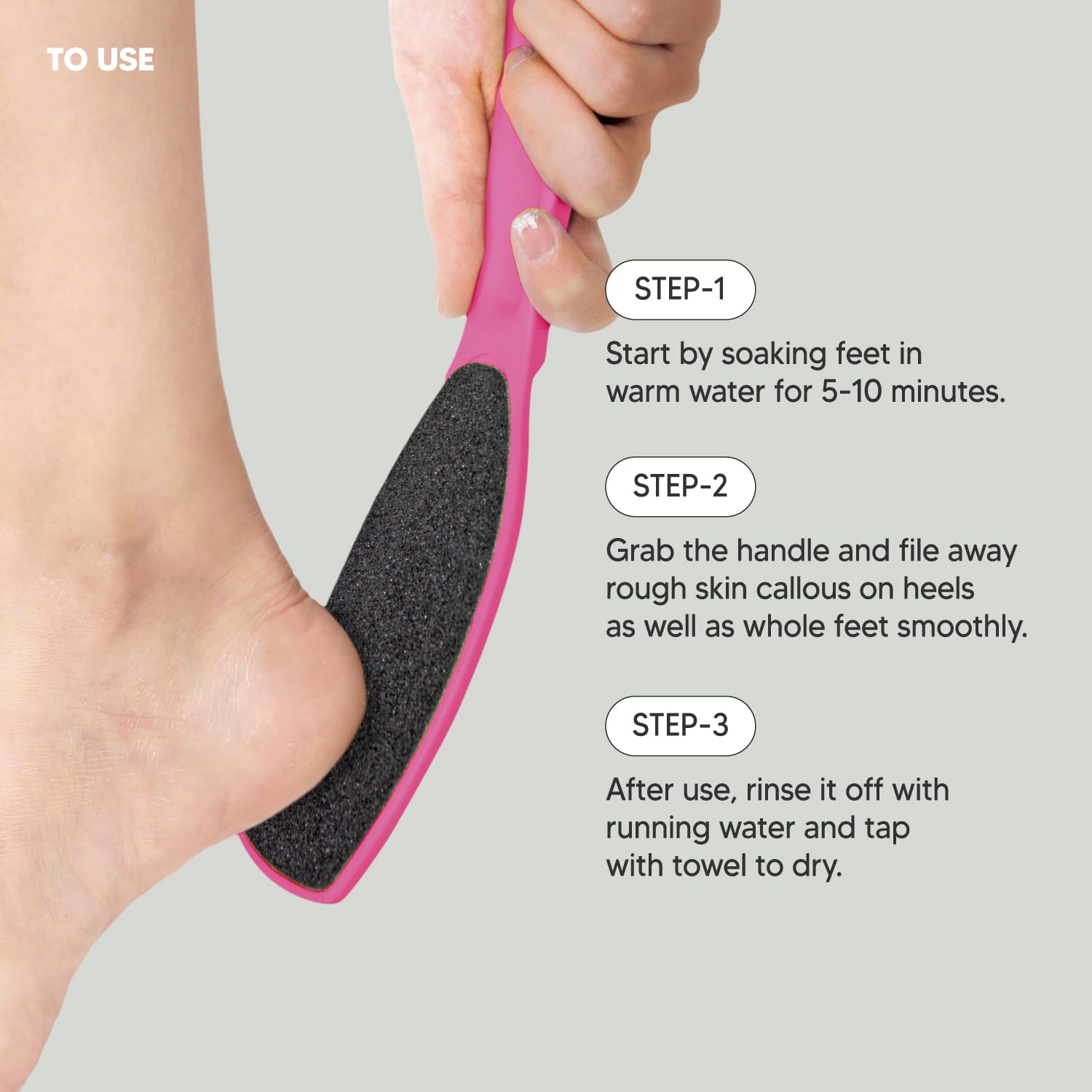 F3 Systems, Wide Emery Foot File, Double-Sided Pedicure Tool, Colossal Foot File for Men & Women, Effective for Cracked Heel, Ca