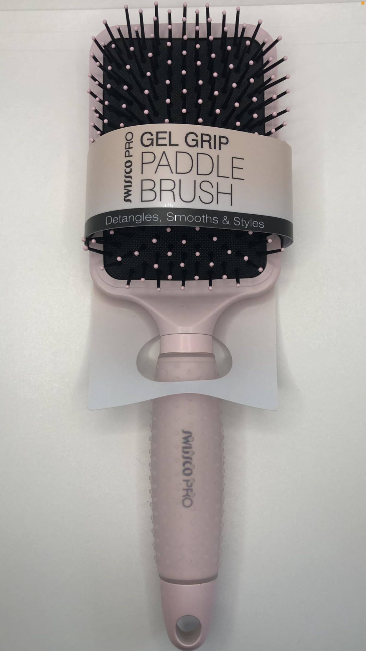 Swissco Pro Gel Grip Paddle Hair Brush Gloss (Ballet Pink Gloss)