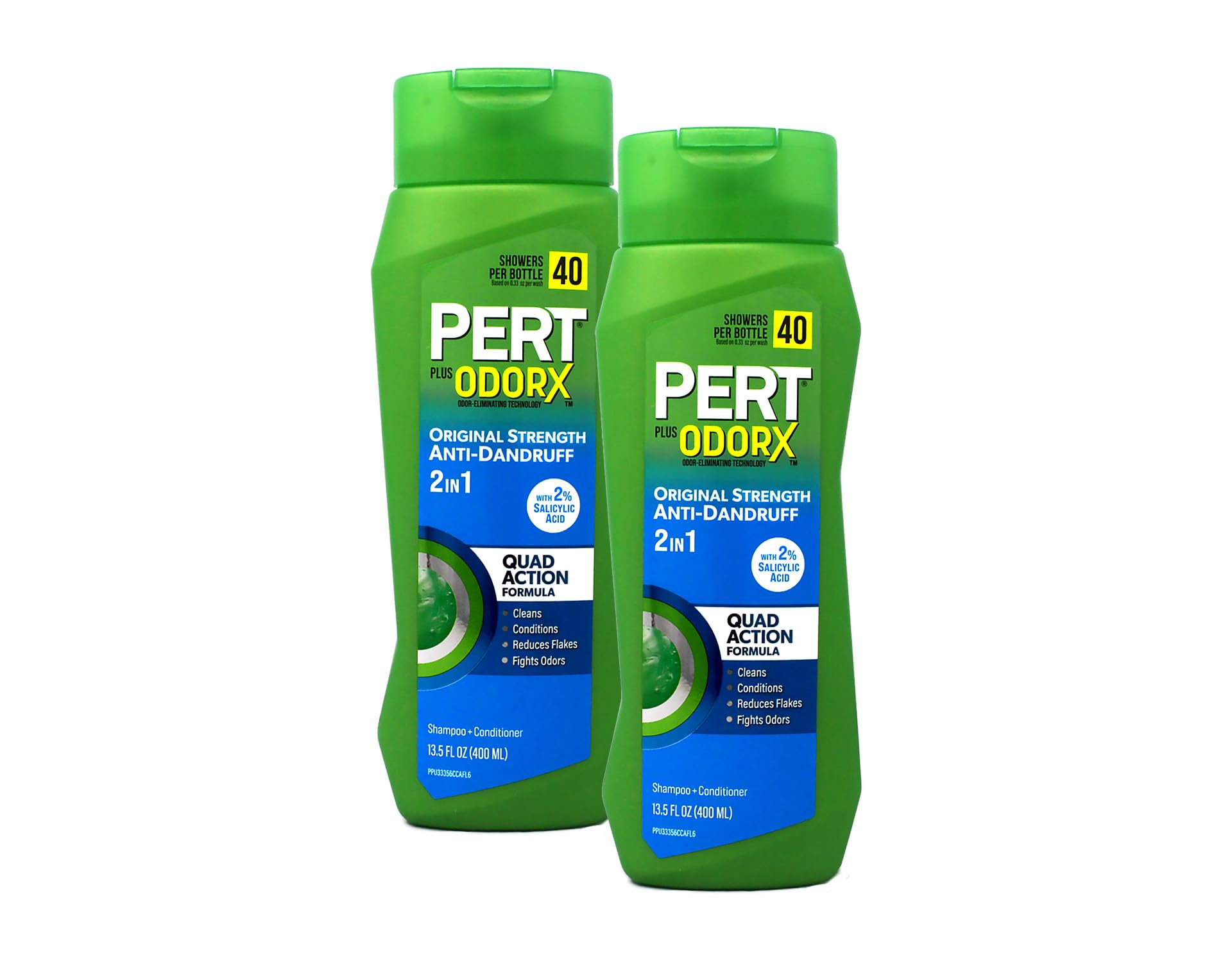 Pert Plus AntiDandruff 2 in 1 Shampoo and Conditioner for Flake Free Hair 13.5 fl (PACK OF 2)