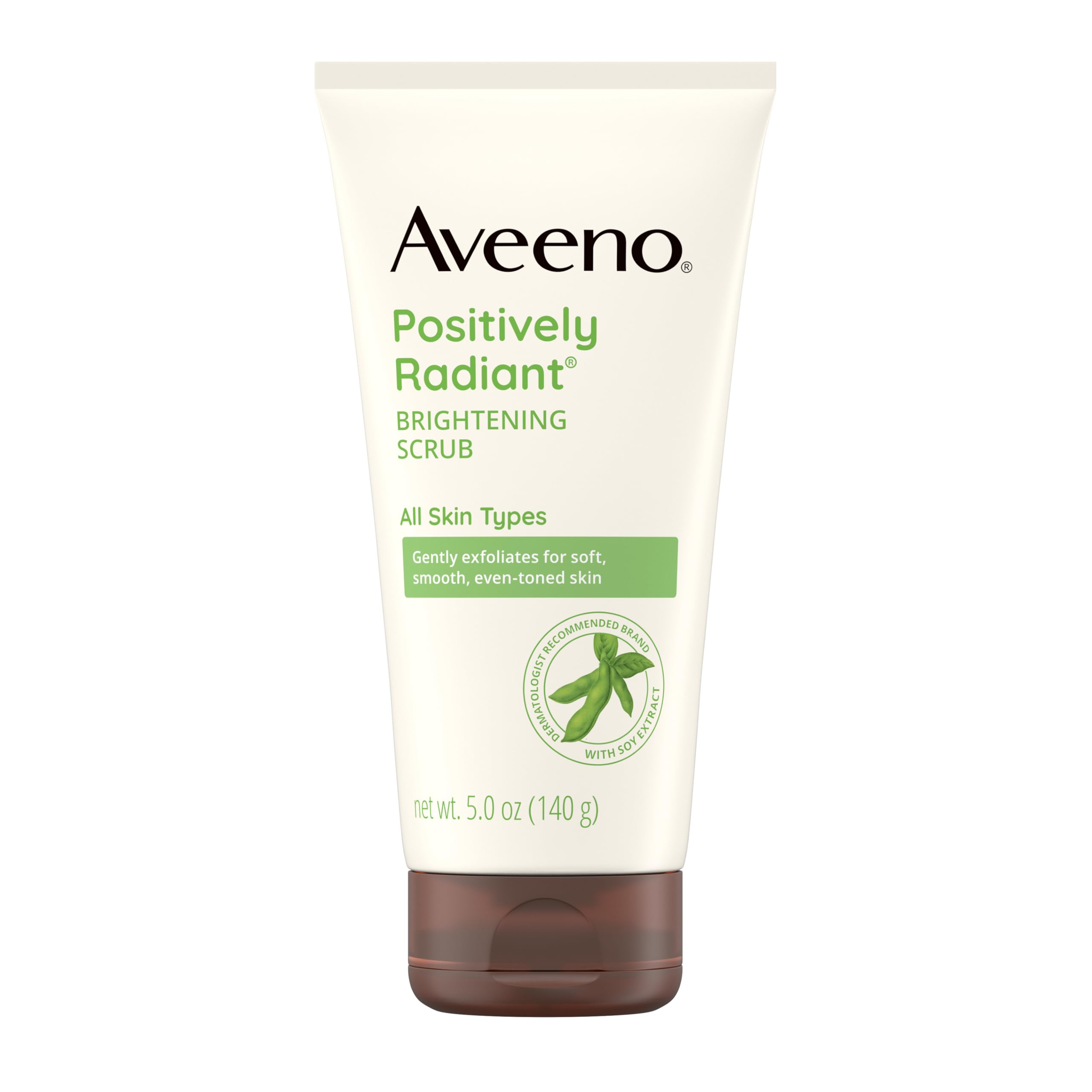 Aveeno Positively Radiant Exfoliating Facial Scrub, Brightening Face Scrub with Soy Extract to Visibly Improve Skin Tone and Tex