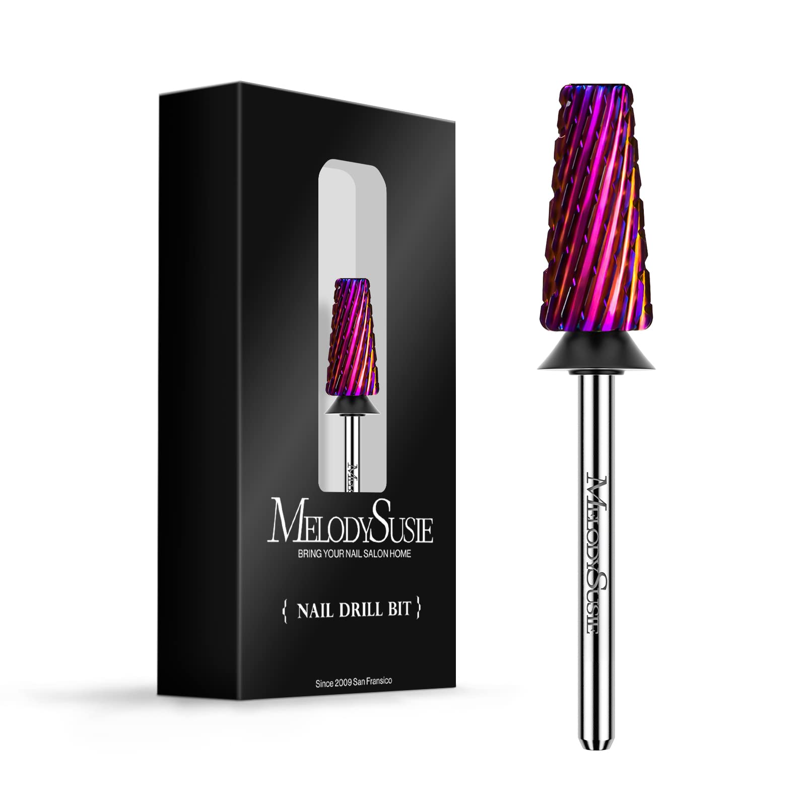 MelodySusie Professional 5 in 1 Nail Drill Bits, 3/32 ' ' Carbide Tungsten Multi-function Bits, Suitable for Manicure Pedicure C