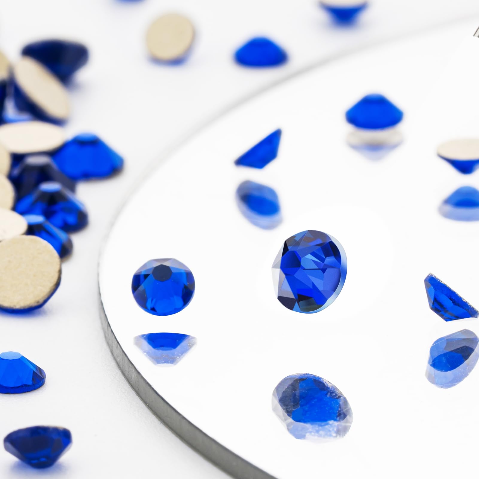 Novani Sapphire/Royal Blue Rhinestones 1440Pcs Flat Back Round Rhinestone Style 2088 Sparkly Crystal Gemstones For Nail Art And