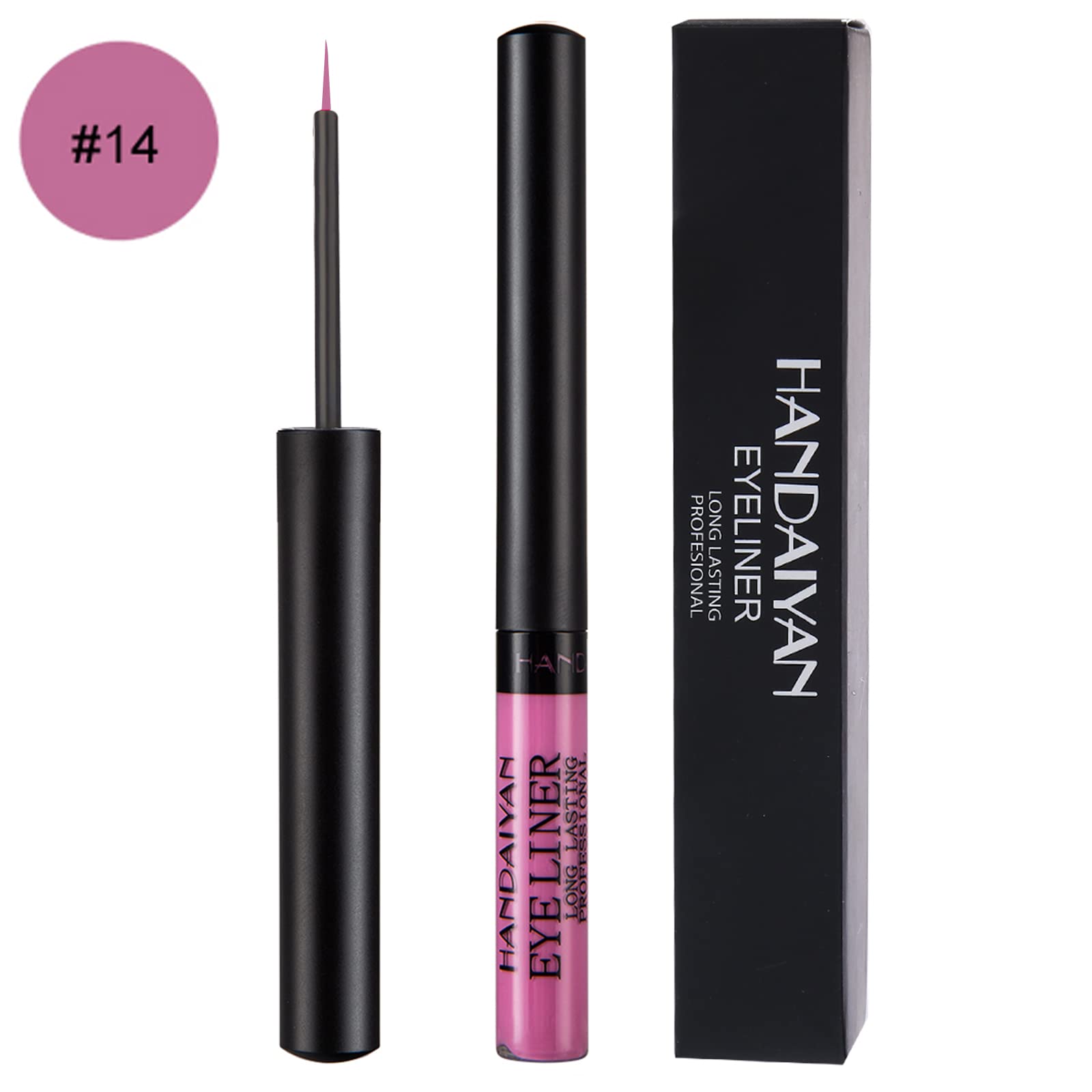 Liquid Eyeliner, Matte Colored Eyeliners, Dark-Pink Eyeliner, White Black Red Brown Green Purple Waterproof High-Pigmented Color