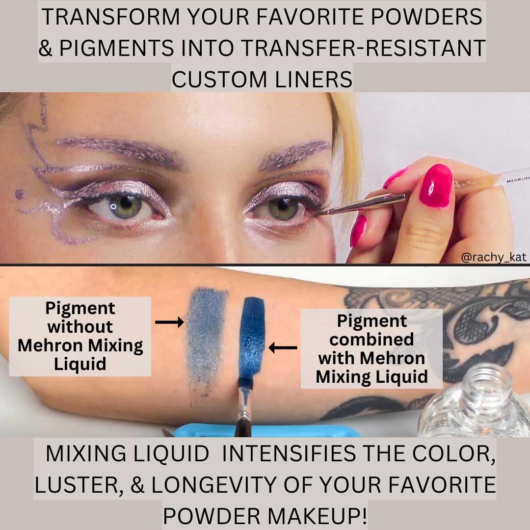 Mehron Makeup Mixing Liquid  Water Resistant For All Day Wear  Multi-Use Makeup Transformer  Eyeliner Mixing Medium  Clear 4.5 F