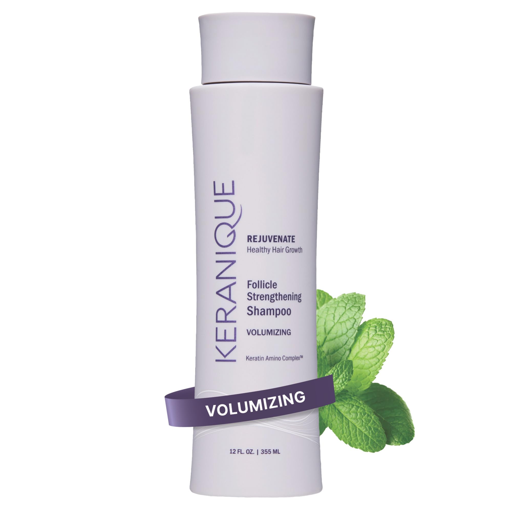 Keranique Volumizing Shampoo with Keratin and Biotin for Thinning Hair, Anti-Breakage, Follicle Strengthening, 12 Oz