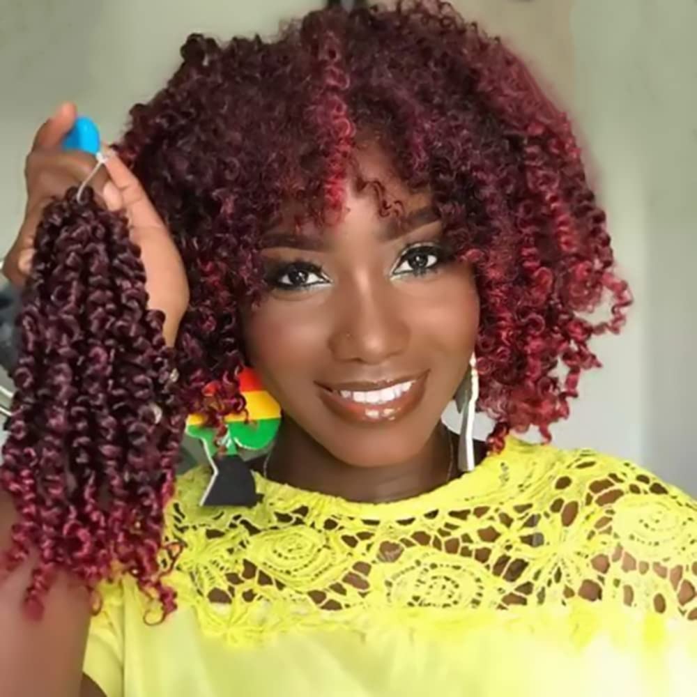 The BOHOBABE Crochet Passion Twist Hair Pretwisted 10 Inch Short Pre-looped Passion Twist Crochet Braiding Hair 8 Packs (T118)