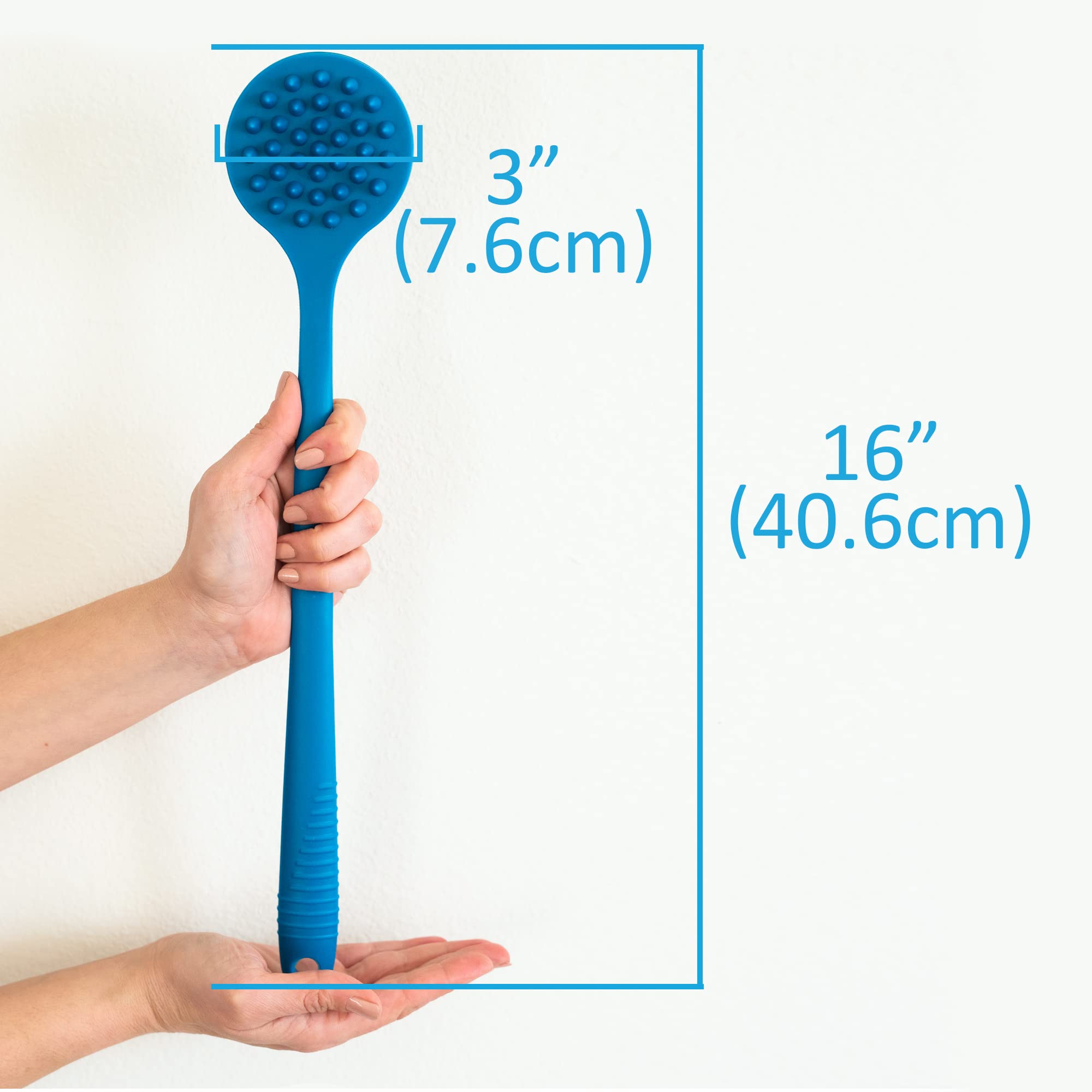 Eot Wellness Bendable Long Handled Silicone Back & Scalp Scrubber - Bath Shower Back Brush, Shampoo Scalp Massager, Shampoo Brus
